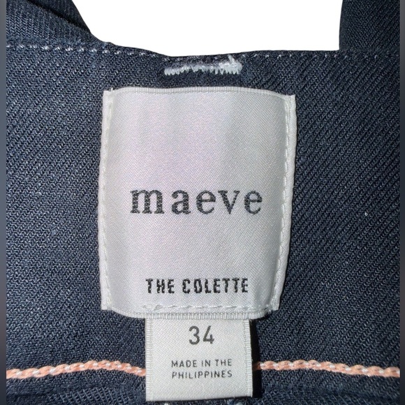 Anthropologie x Maeve The Colette Contrast-Stitch Linen Crop Wide-Leg Pants - Picture 6 of 9